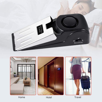 Enhanced Door Stop Alarm Set of 3, 120 dB Security Stoppers - Ideal for Travel, Hotels, Homes, and Apartments