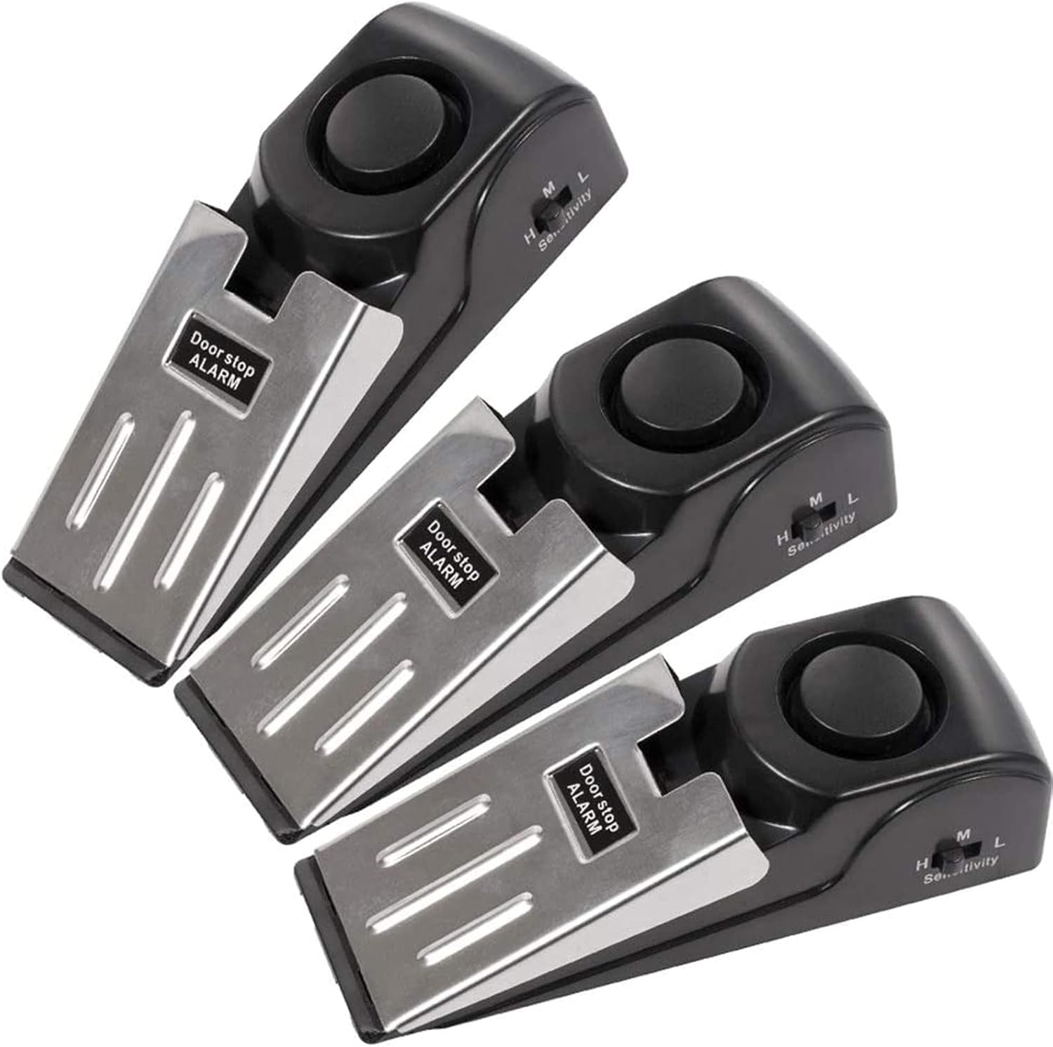 Enhanced Door Stop Alarm Set of 3, 120 dB Security Stoppers - Ideal for Travel, Hotels, Homes, and Apartments