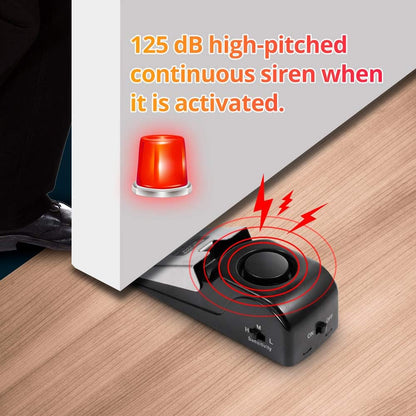 Enhanced Door Stop Alarm Set of 3, 120 dB Security Stoppers - Ideal for Travel, Hotels, Homes, and Apartments